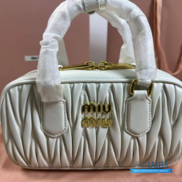 QC Miu Miu Arcadie Matelassé White Nappa Leather Bag
