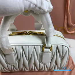 QC Miu Miu Arcadie Matelassé White Nappa Leather Bag