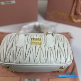 QC Miu Miu Arcadie Matelassé White Nappa Leather Bag