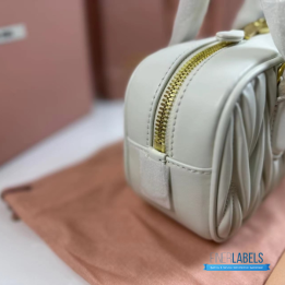 QC Miu Miu Arcadie Matelassé White Nappa Leather Bag