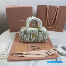 QC Miu Miu Arcadie Matelassé White Nappa Leather Bag