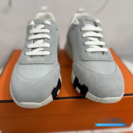 QC Hermès Bouncing Sneakers in a grey