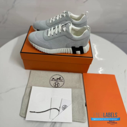 QC Hermès Bouncing Sneakers in a grey