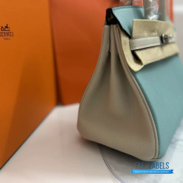 QC Hermès Birkin 25 in Bleu Ciel Togo Leather