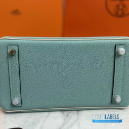 QC Hermès Birkin 25 in Bleu Ciel Togo Leather