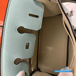 QC Hermès Birkin 25 in Bleu Ciel Togo Leather