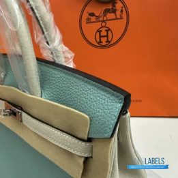 QC Hermès Birkin 25 in Bleu Ciel Togo Leather
