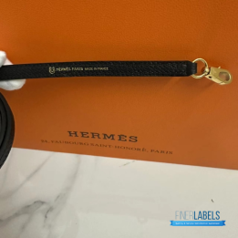 QC Hermès Mini Kelly 20 in Craie and Black Epsom Leather