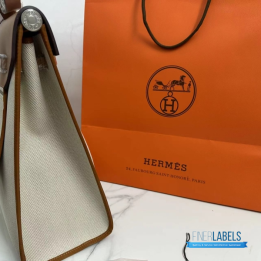 QC Hermès Herbag Zip 31 Bag Beige and Brown