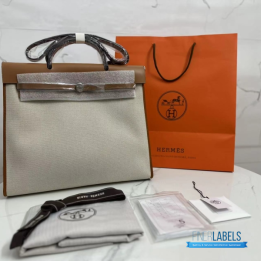QC Hermès Herbag Zip 31 Bag Beige and Brown