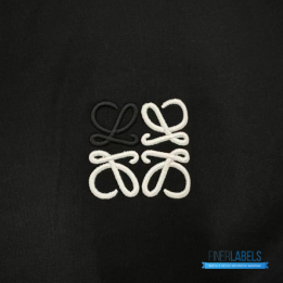 QC Loewe Anagram Embroidered Black T-shirt