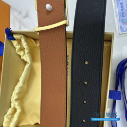 QC Louis Vuitton Black Leather Initiales Belt