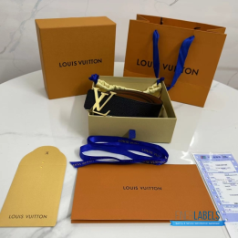 QC Louis Vuitton Black Leather Initiales Belt