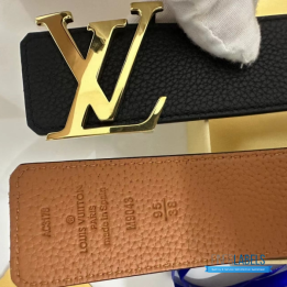 QC Louis Vuitton Black Leather Initiales Belt