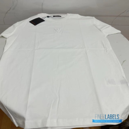 QC Louis Vuitton Embossed LV White T-shirt