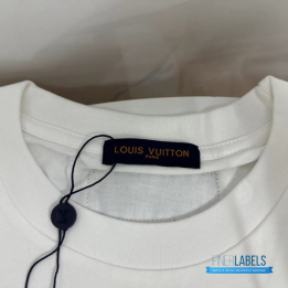 QC Louis Vuitton Embossed LV White T-shirt