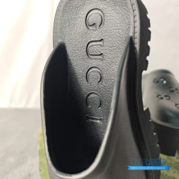 QC Gucci Rubber GG Monogram Perforated Elea Platform Sandals