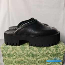 QC Gucci Rubber GG Monogram Perforated Elea Platform Sandals
