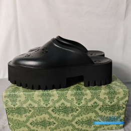 QC Gucci Rubber GG Monogram Perforated Elea Platform Sandals