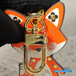 QC Louis Vuitton Calfskin Monogram Cute Fox Charm Key Holder