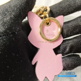 QC Louis Vuitton Calfskin Monogram Cute Fox Charm Key Holder