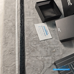 QC Montblanc Croco Black Belt featuring a Crocodile-Patterned Leather