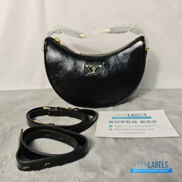 Prada Arqué Naplak Patent Leather Shoulder Bag