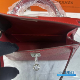 QC Hermès Mini Kelly II Sellier 20 Red