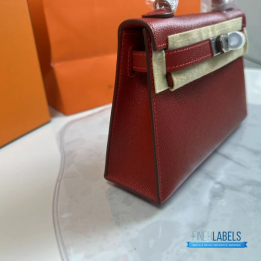QC Hermès Mini Kelly II Sellier 20 Red