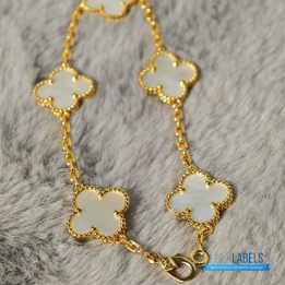 QC  VCA Vintage Alhambra Bracelet in yellow gold with malachite