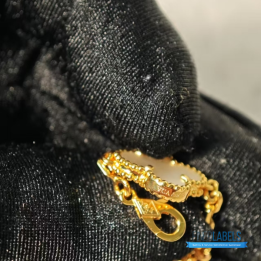 QC  VCA Vintage Alhambra Bracelet in yellow gold with malachite