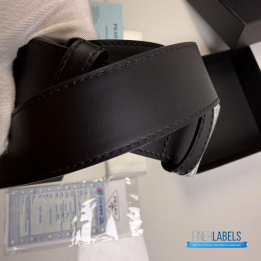 QC Prada Black Saffiano Leather Belt