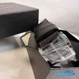 QC Prada Black Saffiano Leather Belt