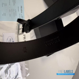 QC Prada Black Saffiano Leather Belt