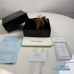 QC Prada Cocoa Brown Suede Belt