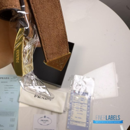 QC Prada Cocoa Brown Suede Belt