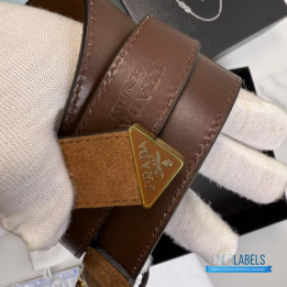 QC Prada Cocoa Brown Suede Belt