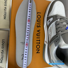 QC Louis Vuitton LV Trainer Sneakers in a White and Grey Colorway