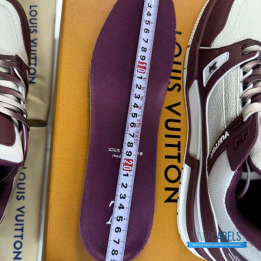 QC Louis Vuitton LV Trainer Sneakers in a Bordeaux and White Colorway