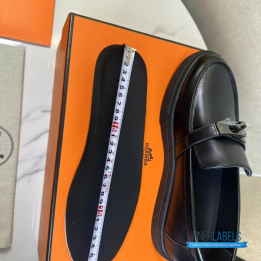 QC Hermès Icone Loafers in Black Calfskin