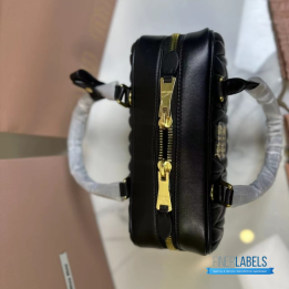 QC Miu Miu Black Arcadie Matelassé Nappa Leather Bag