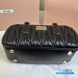 QC Miu Miu Black Arcadie Matelassé Nappa Leather Bag