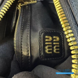 QC Miu Miu Black Arcadie Matelassé Nappa Leather Bag