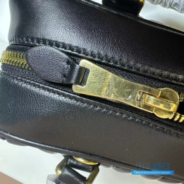 QC Miu Miu Black Arcadie Matelassé Nappa Leather Bag