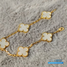 QC VCA Vintage Alhambra 5 Motifs bracelets in 18K yellow gold