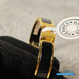QC Hermès Clic Clac H Bracelet Black Enamel