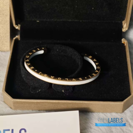 Bvlgari B.zero1 White Ceramic and Rose Gold Open Cuff Bracelet