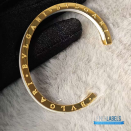 QC Bvlgari B.zero1 White Ceramic and Rose Gold Open Cuff Bracelet