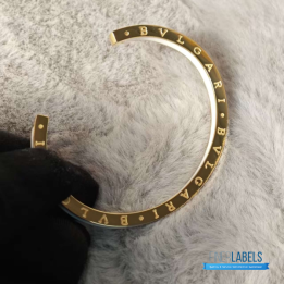 QC Bvlgari B.zero1 White Ceramic and Rose Gold Open Cuff Bracelet
