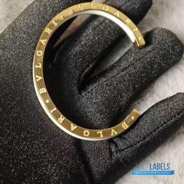 QC Bvlgari B.zero1 White Ceramic and Rose Gold Open Cuff Bracelet